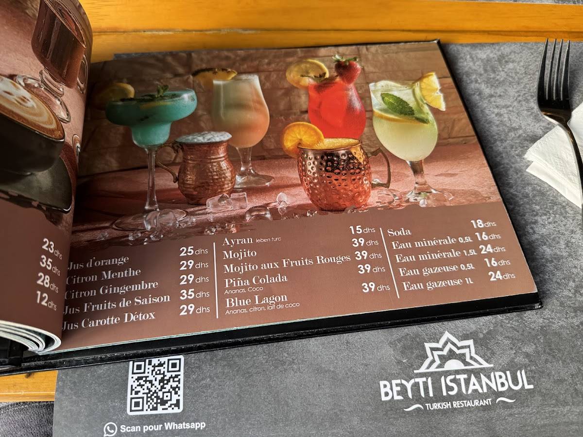 Menu de Beyti Istanbul