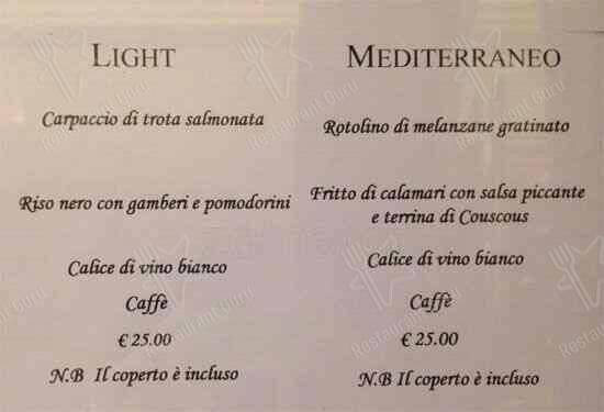 Menu de Bice Restaurant