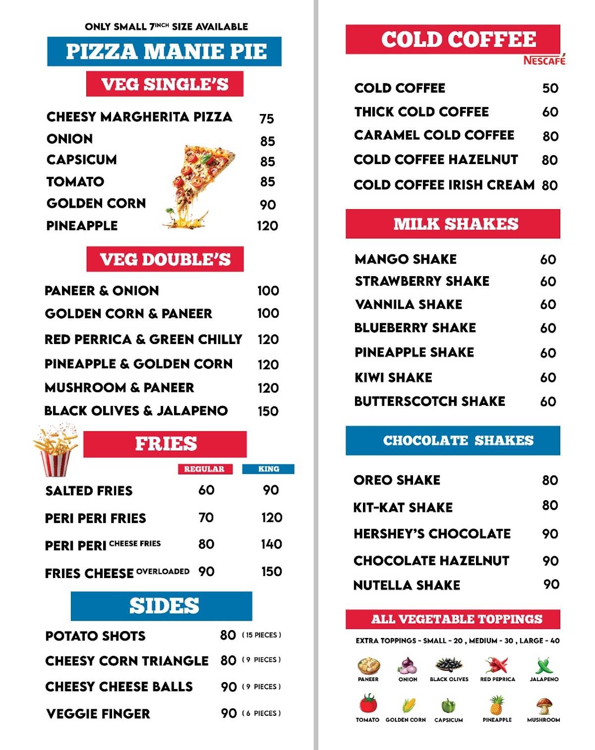 Bogota Pizza menu