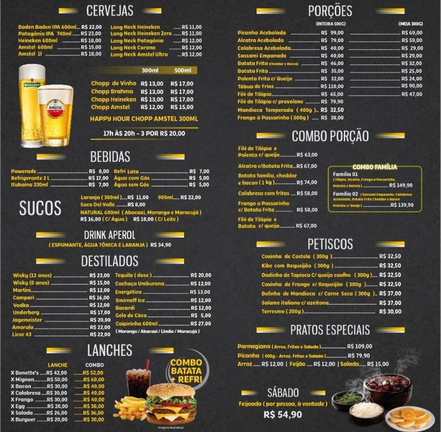 Bonette's Choperia & Petiscaria cardápio