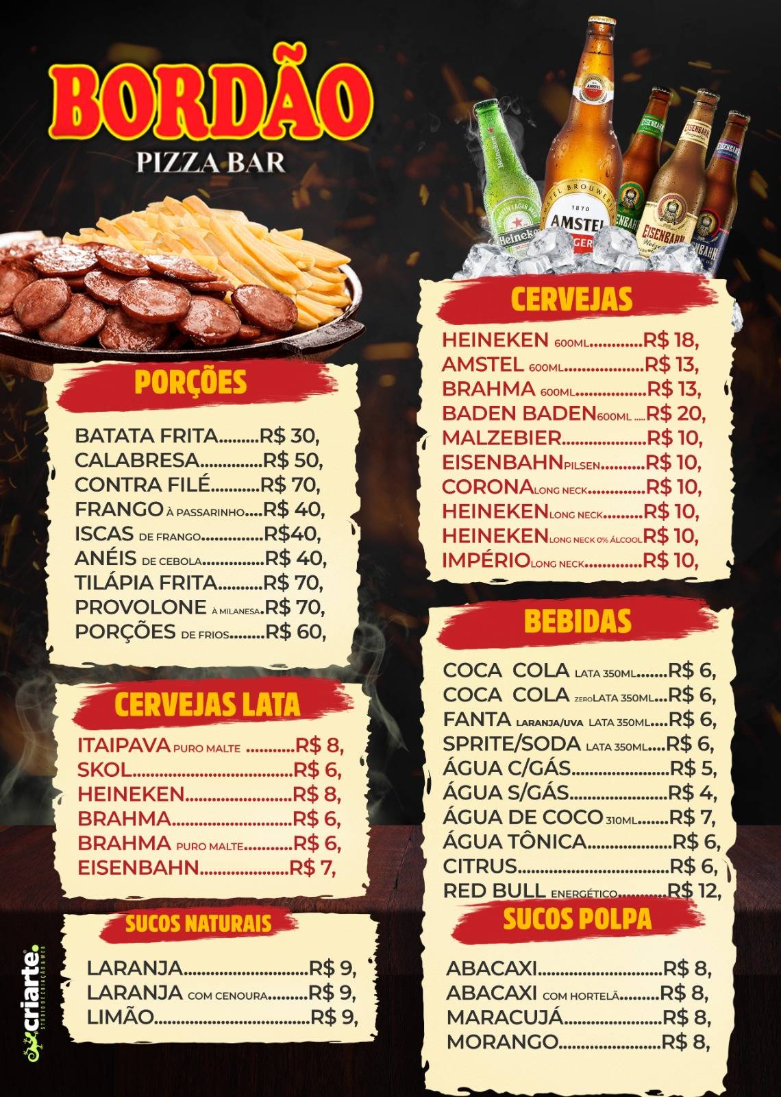 Bordão Pizzaria Itu cardápio