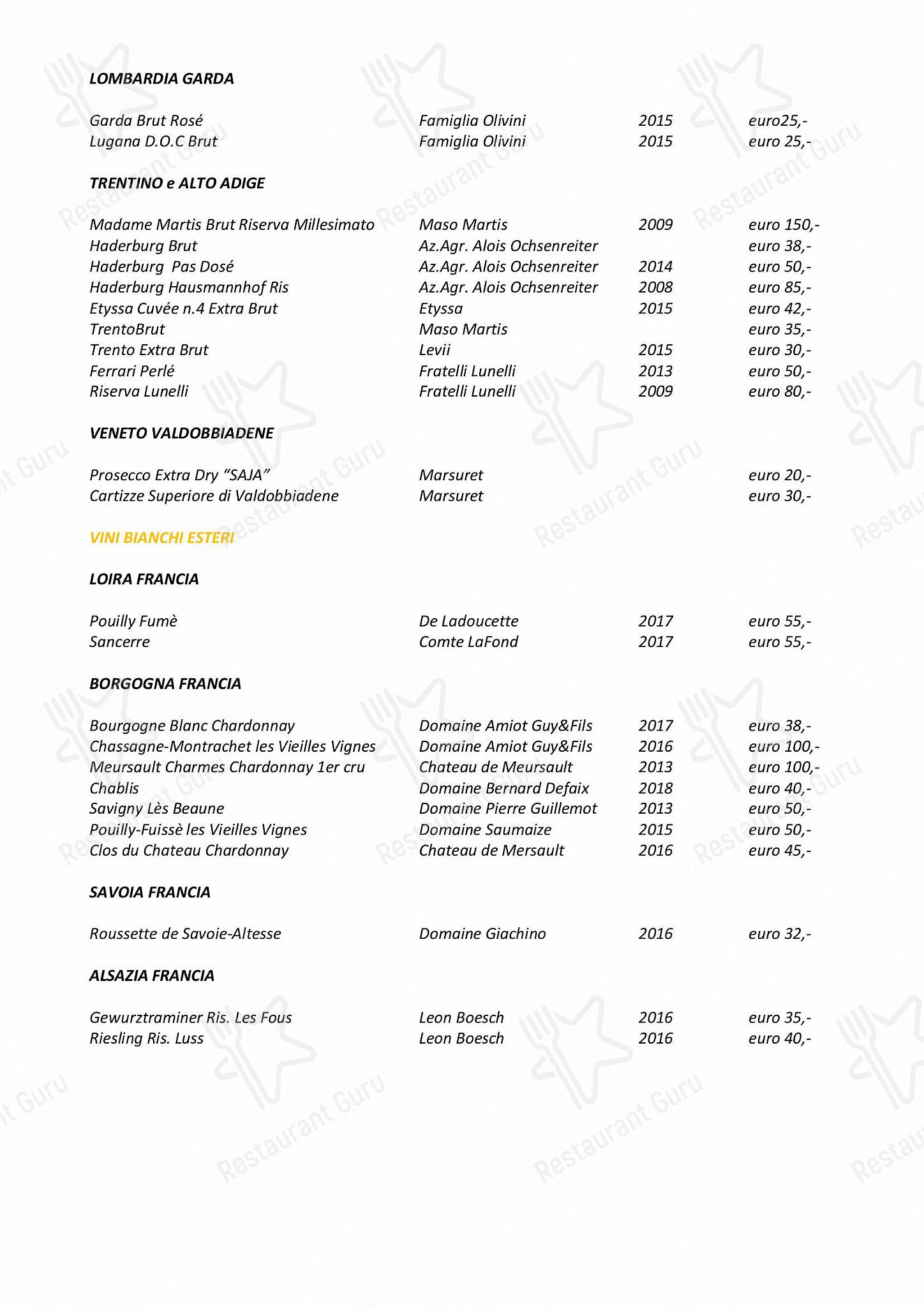 Wine Menu per Botero in Crema