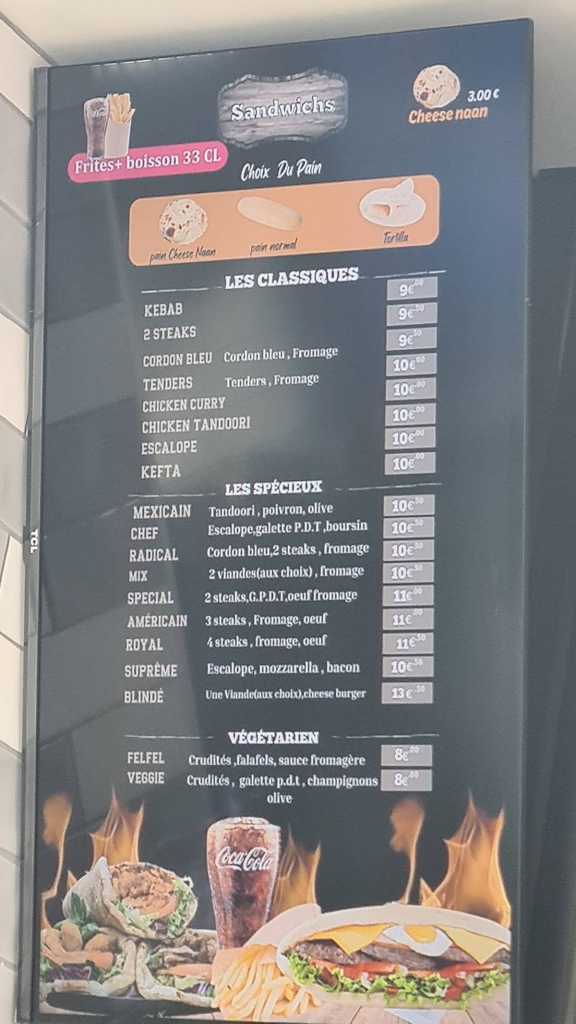 Menu de CHEESE NAAN VINCENNES