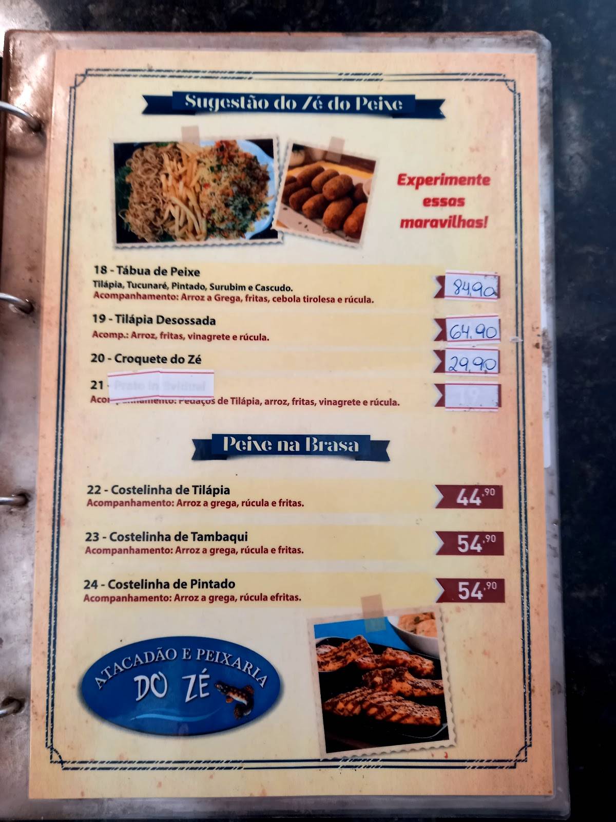 Zé Do Peixe - Choperia cardápio