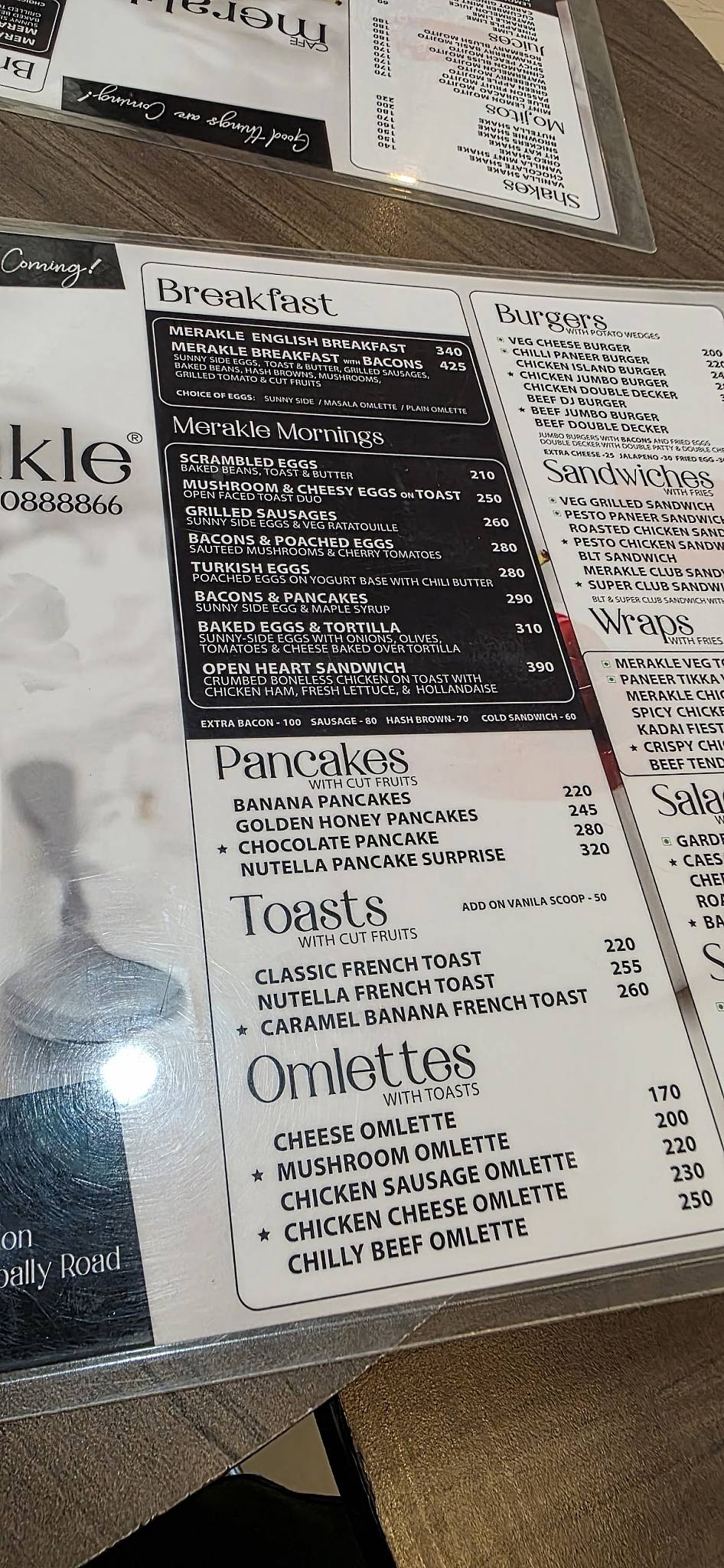 Cafe Merakle menu