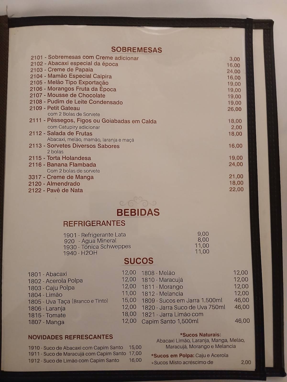 Cantina do Gigio cardápio