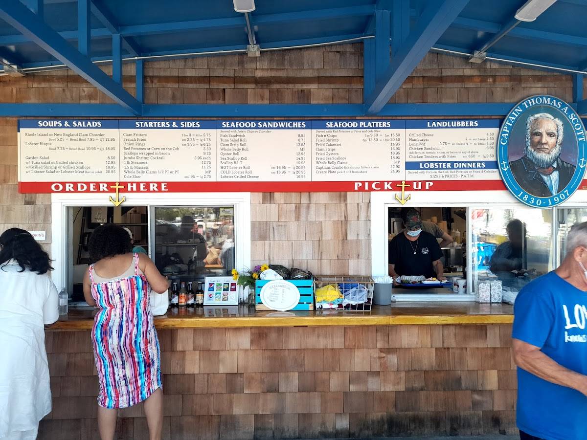 Menu at Captain Scott's Lobster Dock restaurant, New London