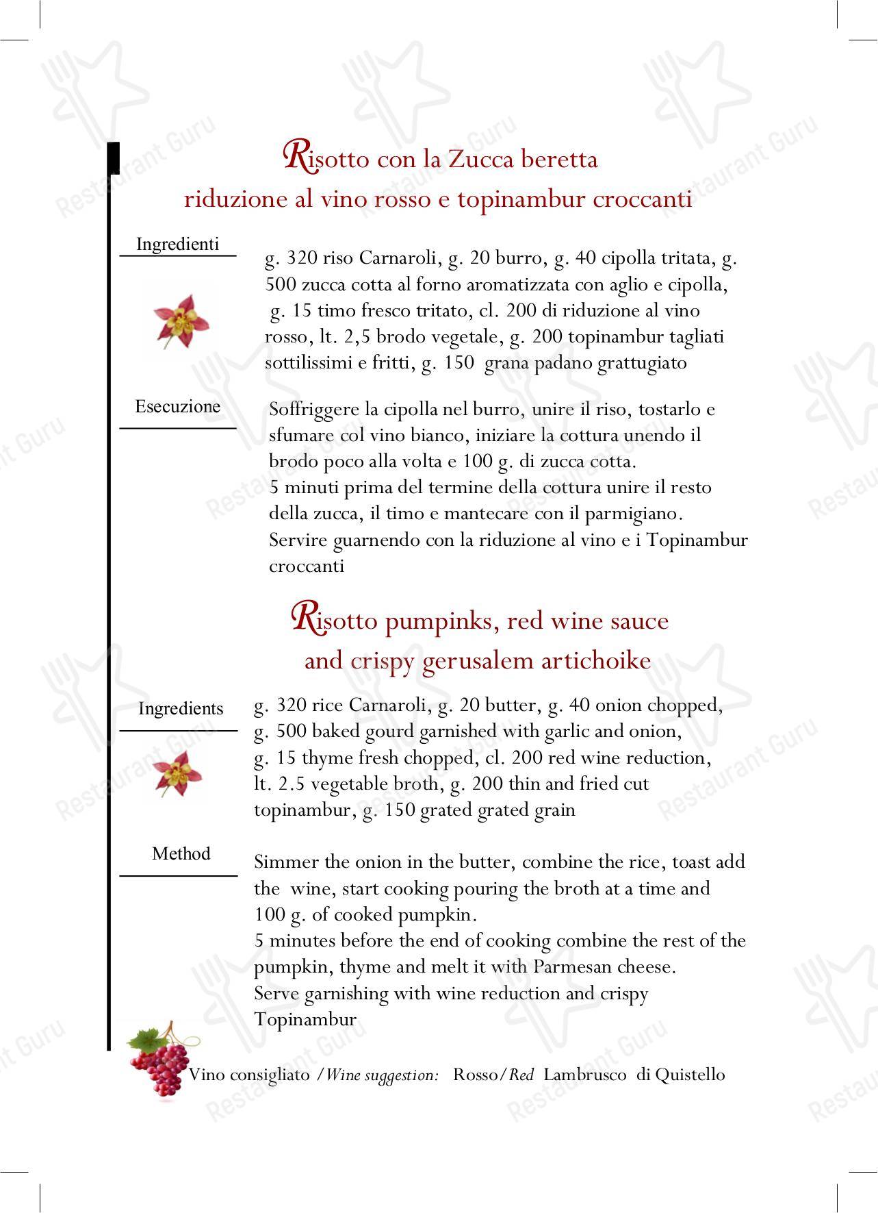 Casa Fontana - 23 Risotti-chiuso per ferie- riapre il 13 gennaio cena in Milano - Menu