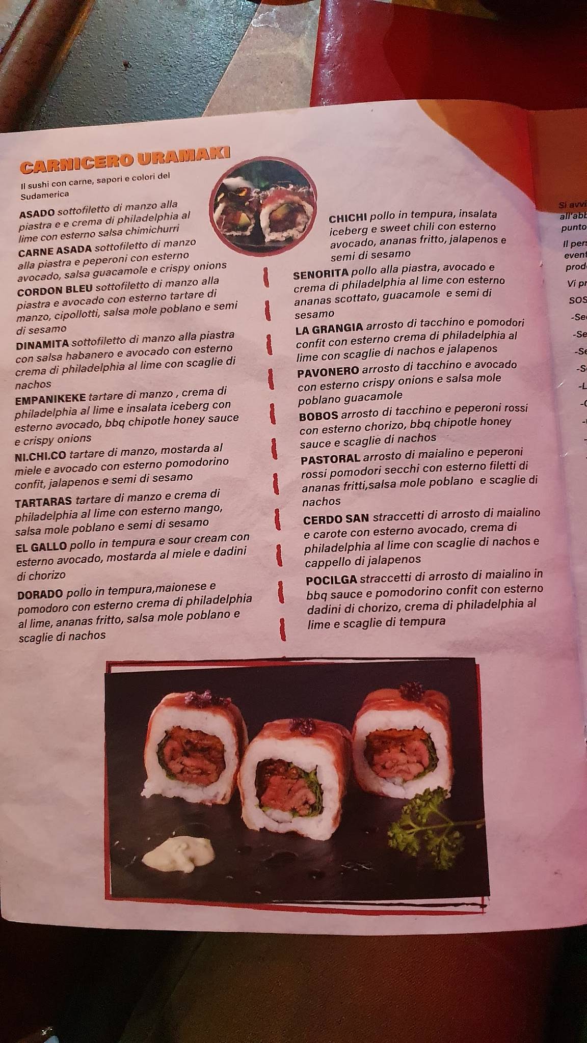 Menu di Casa Pepa 