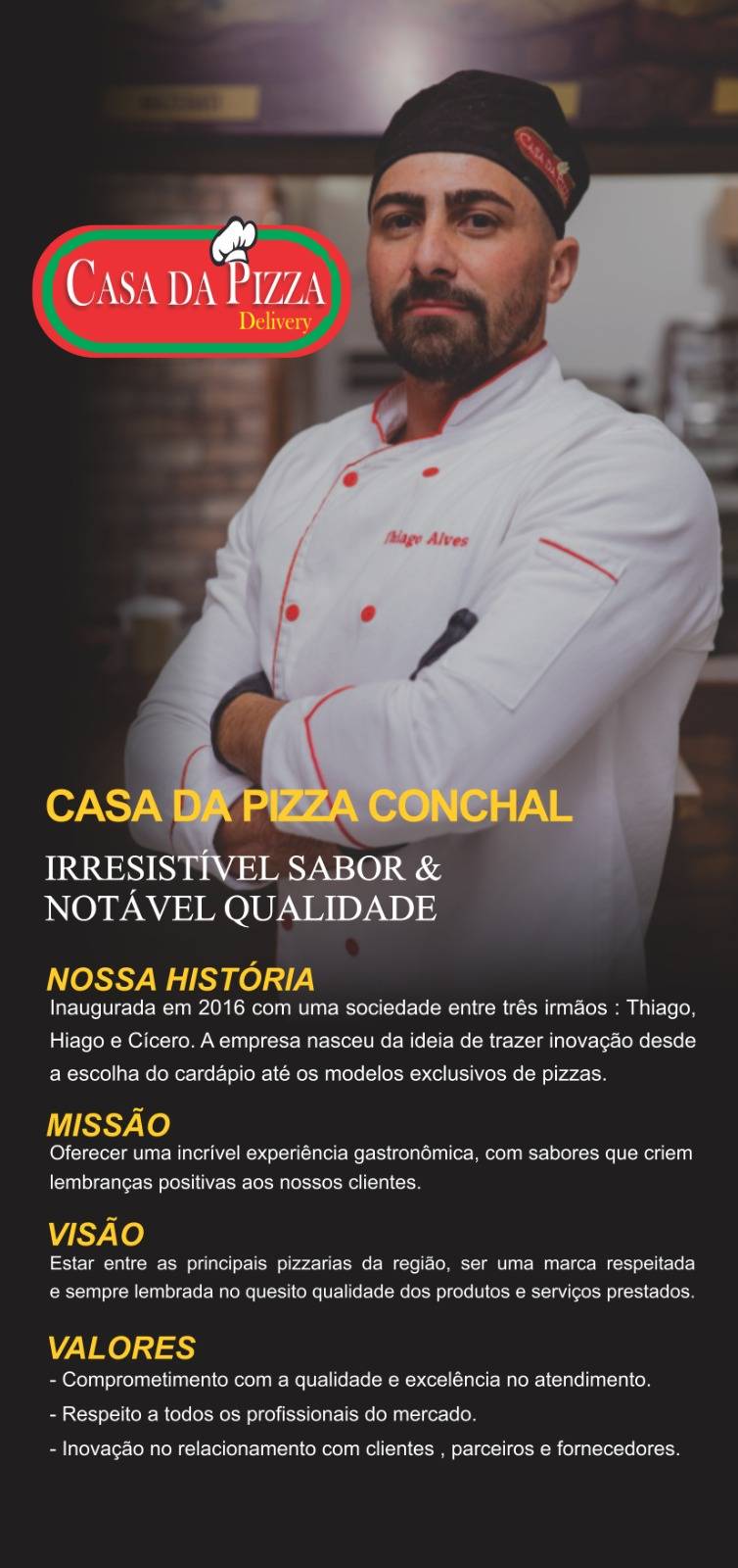 Casa da Pizza Conchal cardápio
