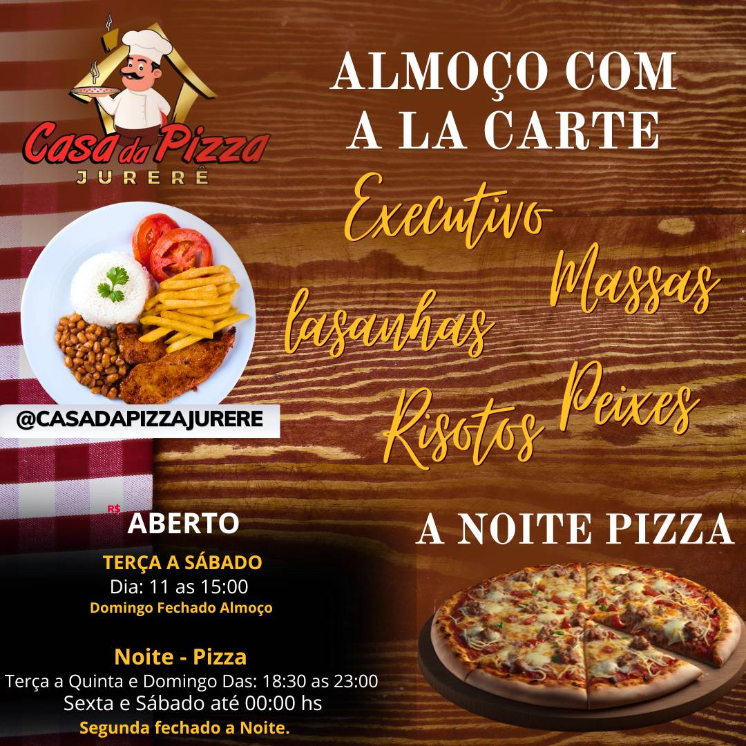 Casa da Pizza Jurerê cardápio
