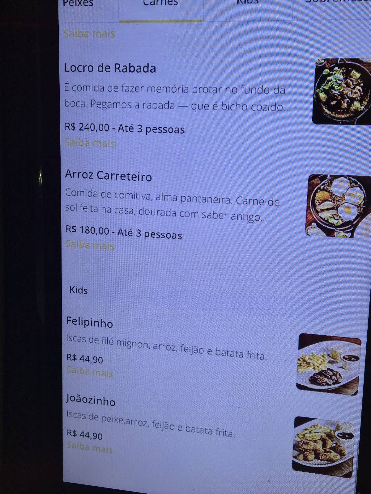 Casa Do João cardápio