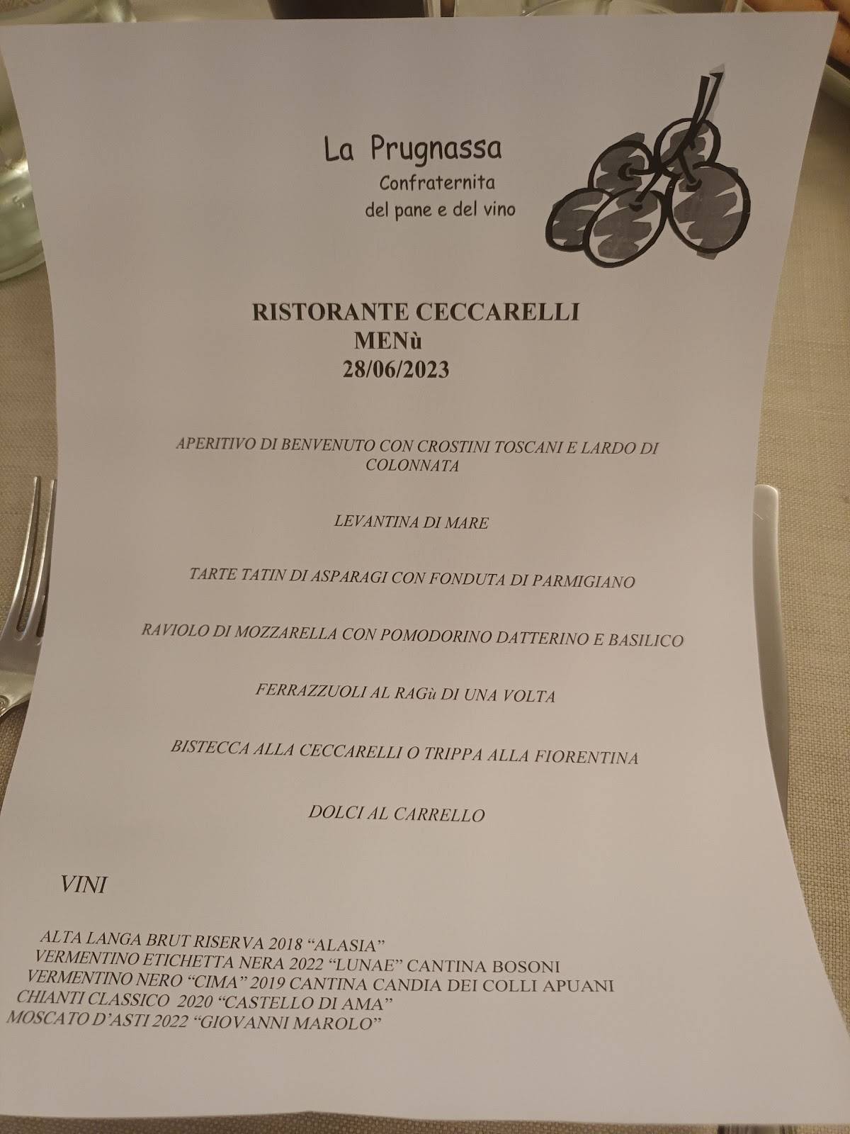 Menu di Ceccarelli 