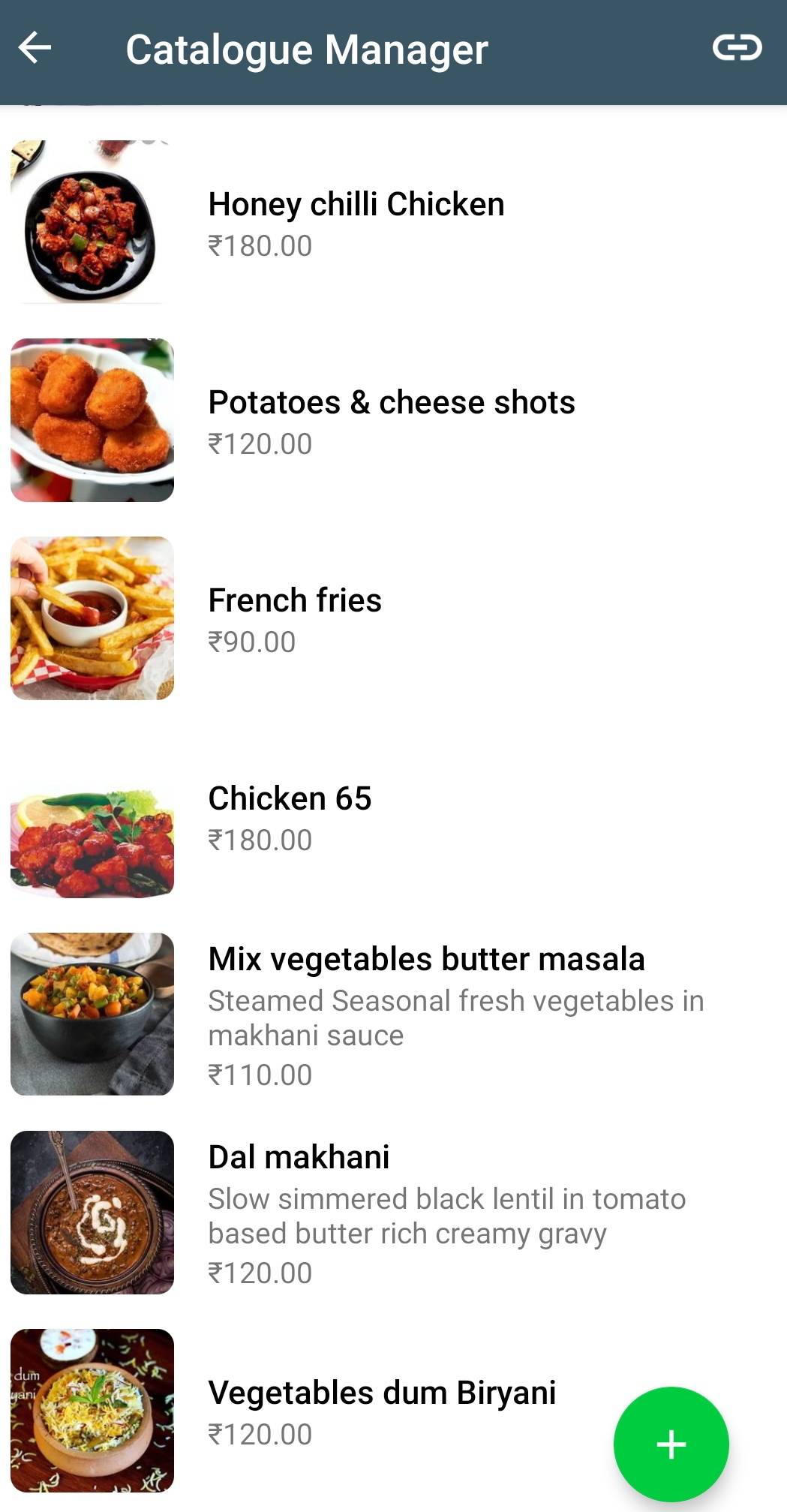 Chef Cabin menu