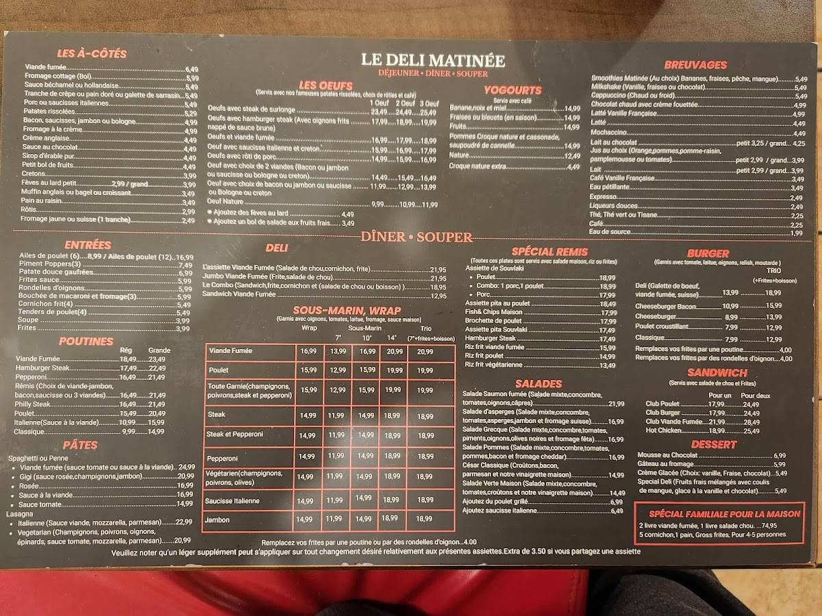 Menu de Restaurant Chez Rémi