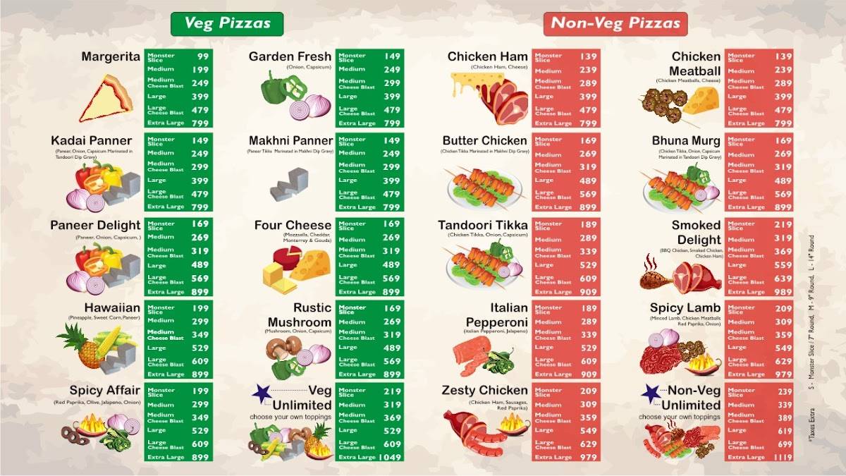 Chicago Pizza - Pizzas, Pastas & Garlic Breads menu