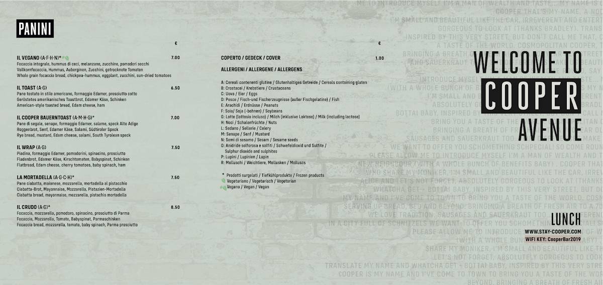 Menu di Cooper BrEaD & BISTRO 