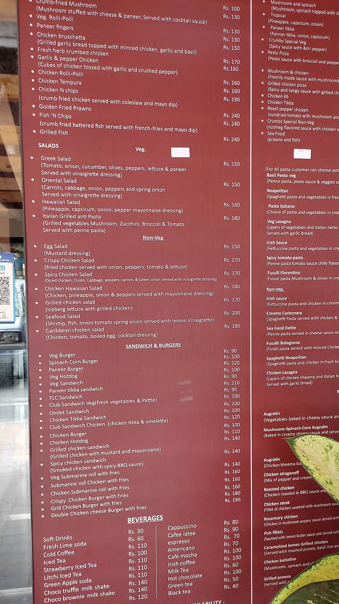 Crumbs menu