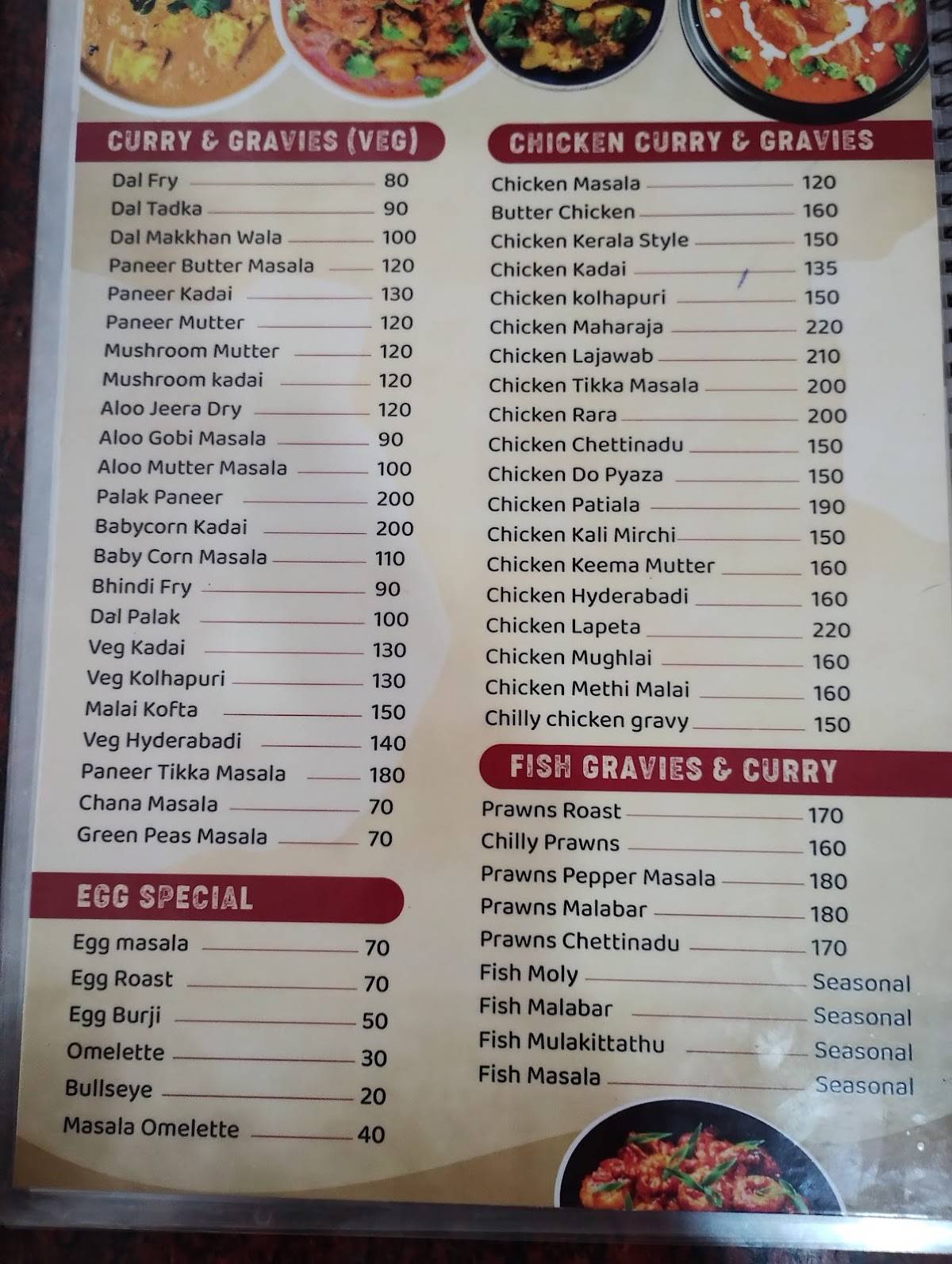 DAY TO DAY RESTAURANT menu