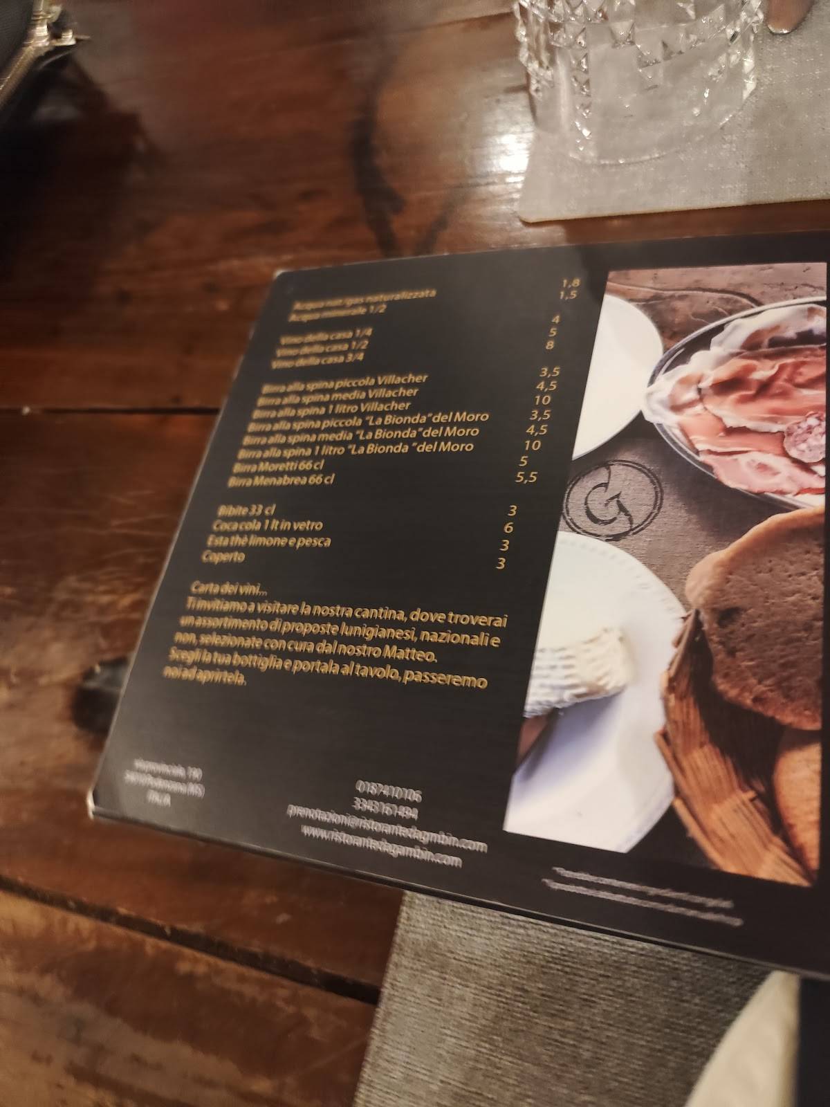 Menu di Da Gambin 