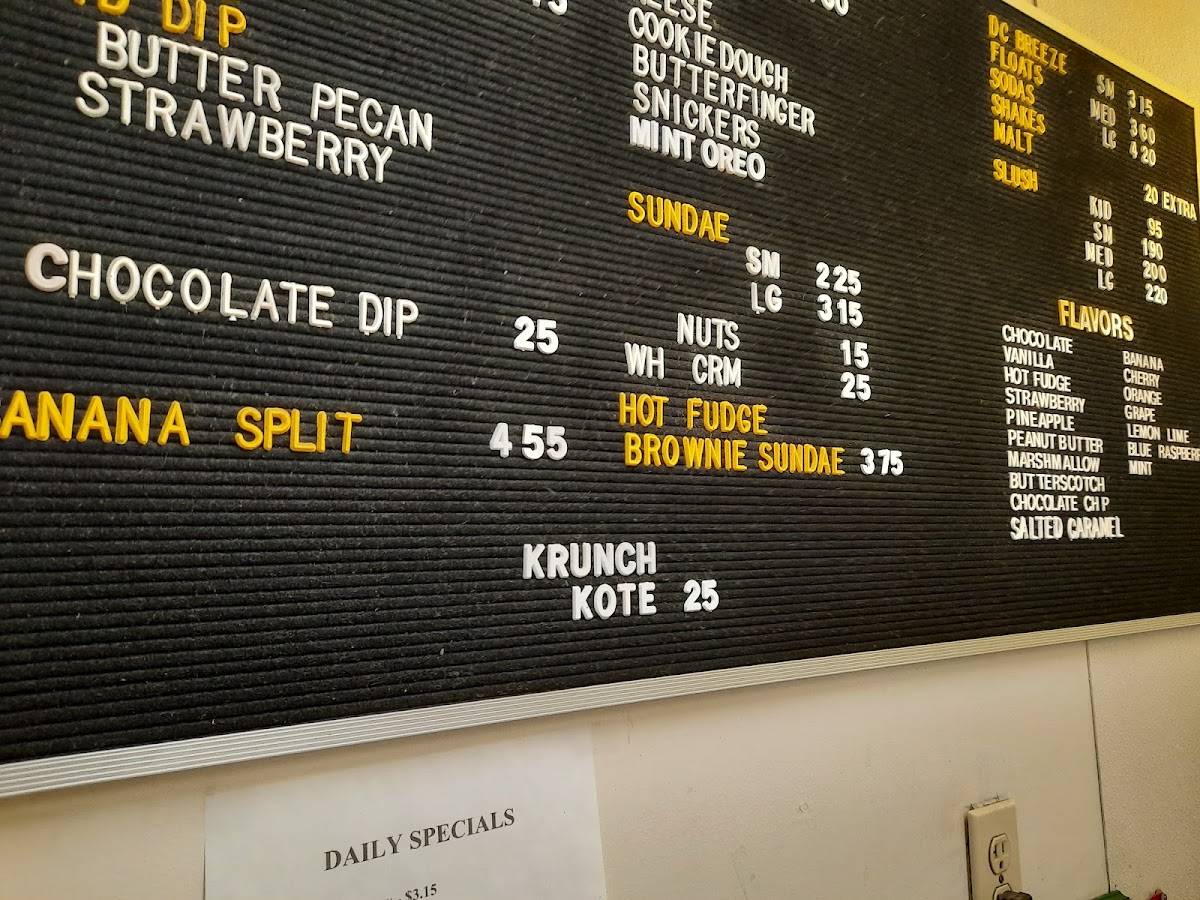 Menu at Dairy Cottage restaurant, Brookville