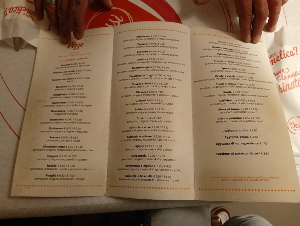 Menu di Dessì 