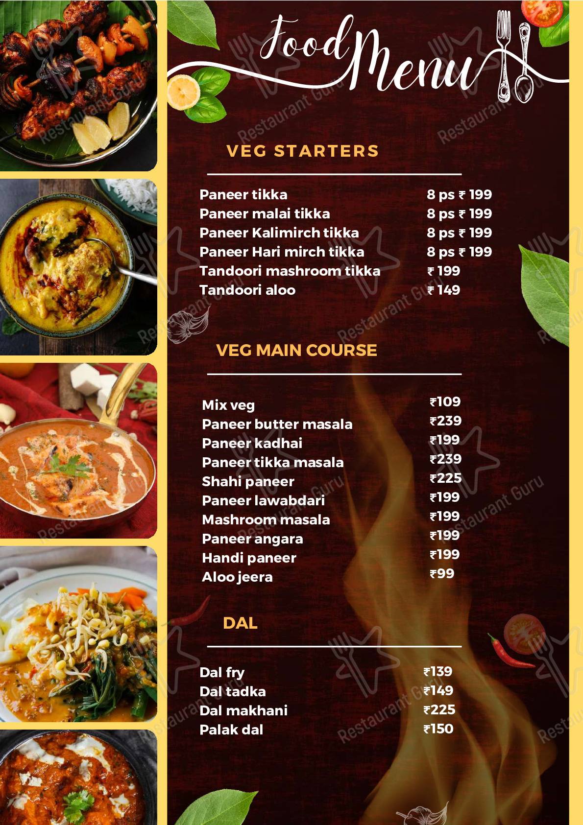 Check out the menu for Dosti Adda
