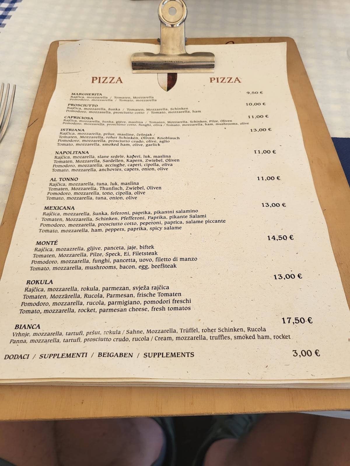 Menu di Restaurant Dva Ferala 