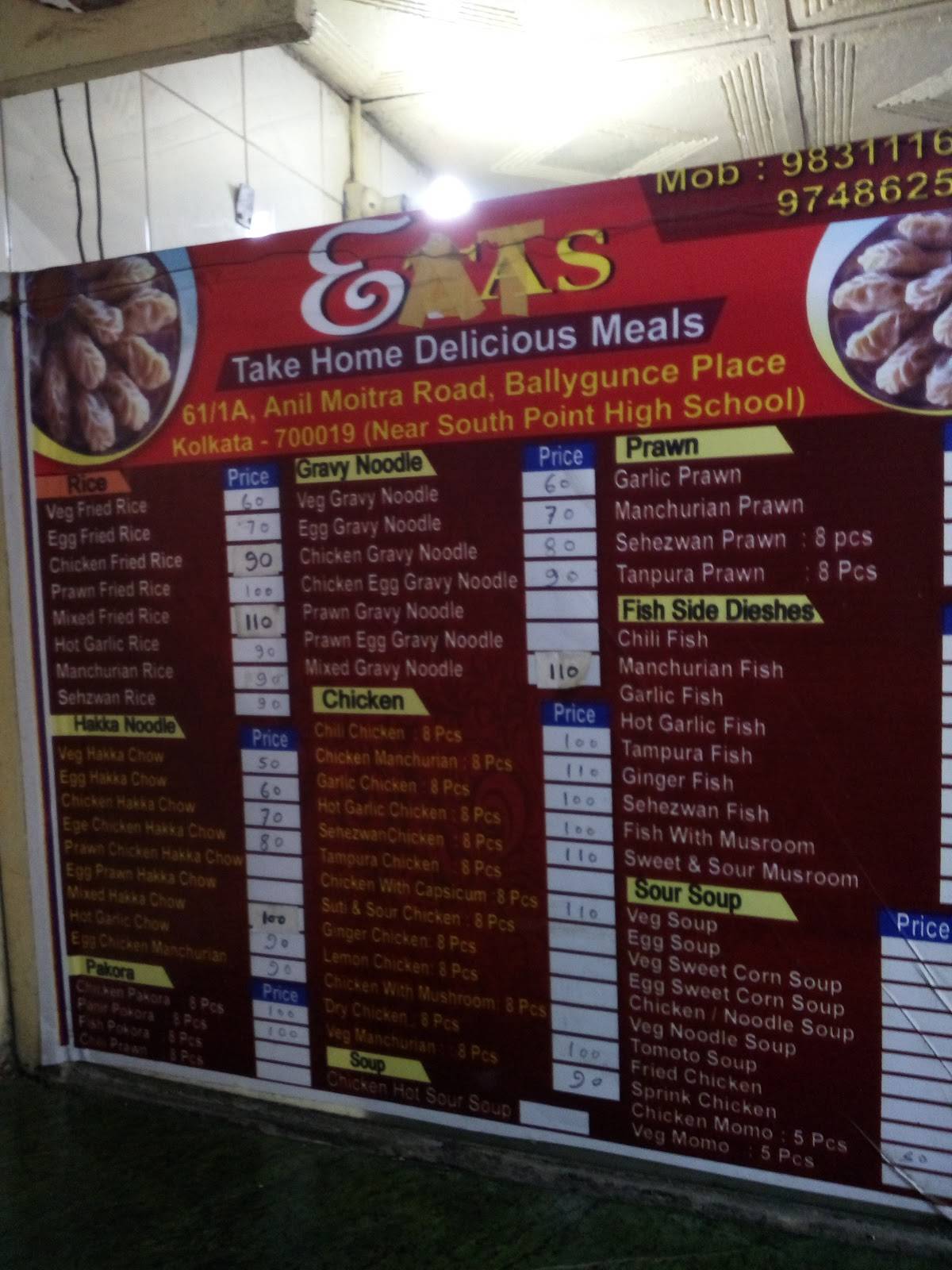 Eats menu