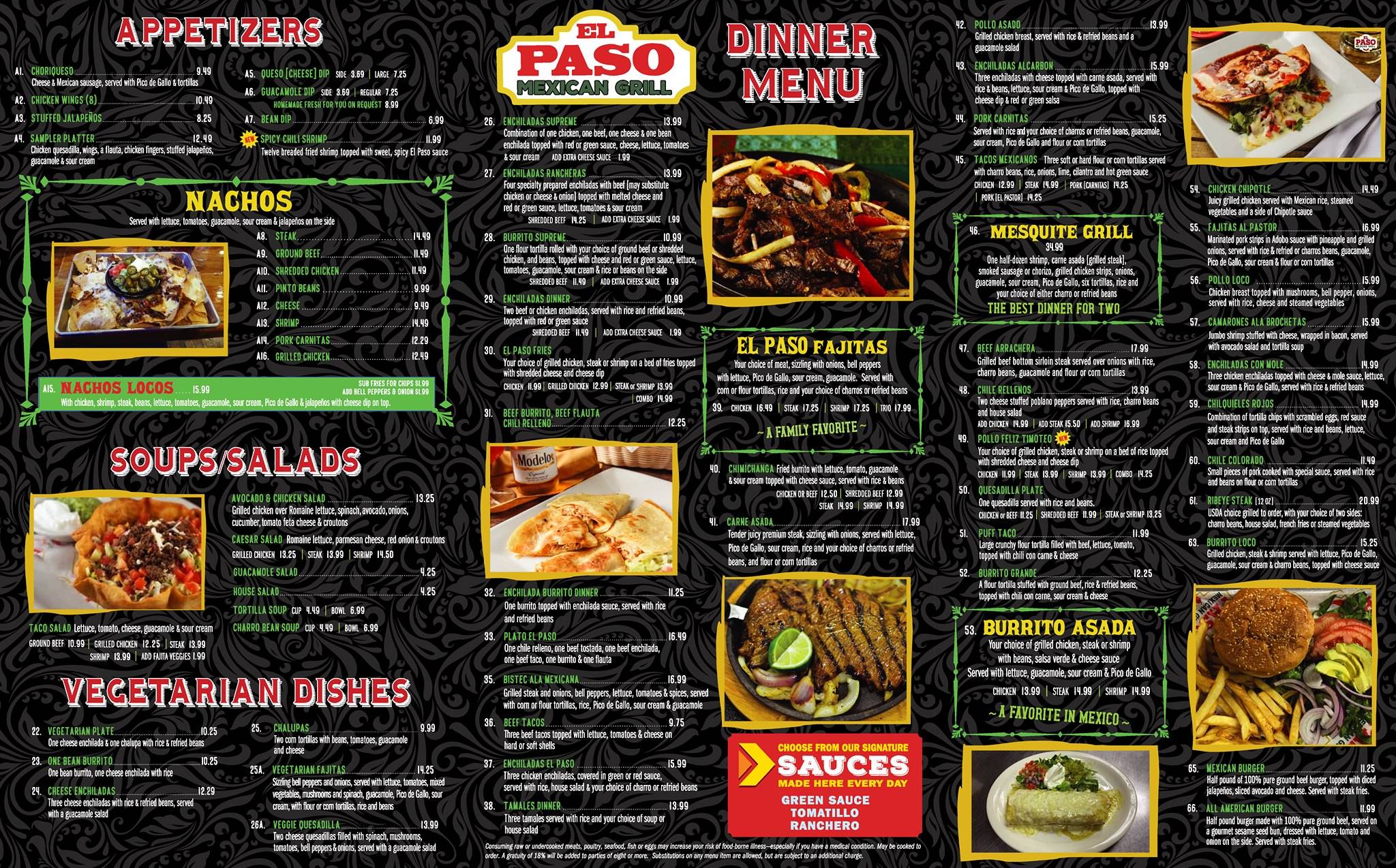 Menu at El Paso Mexican Grill (Milton) restaurant, Milton