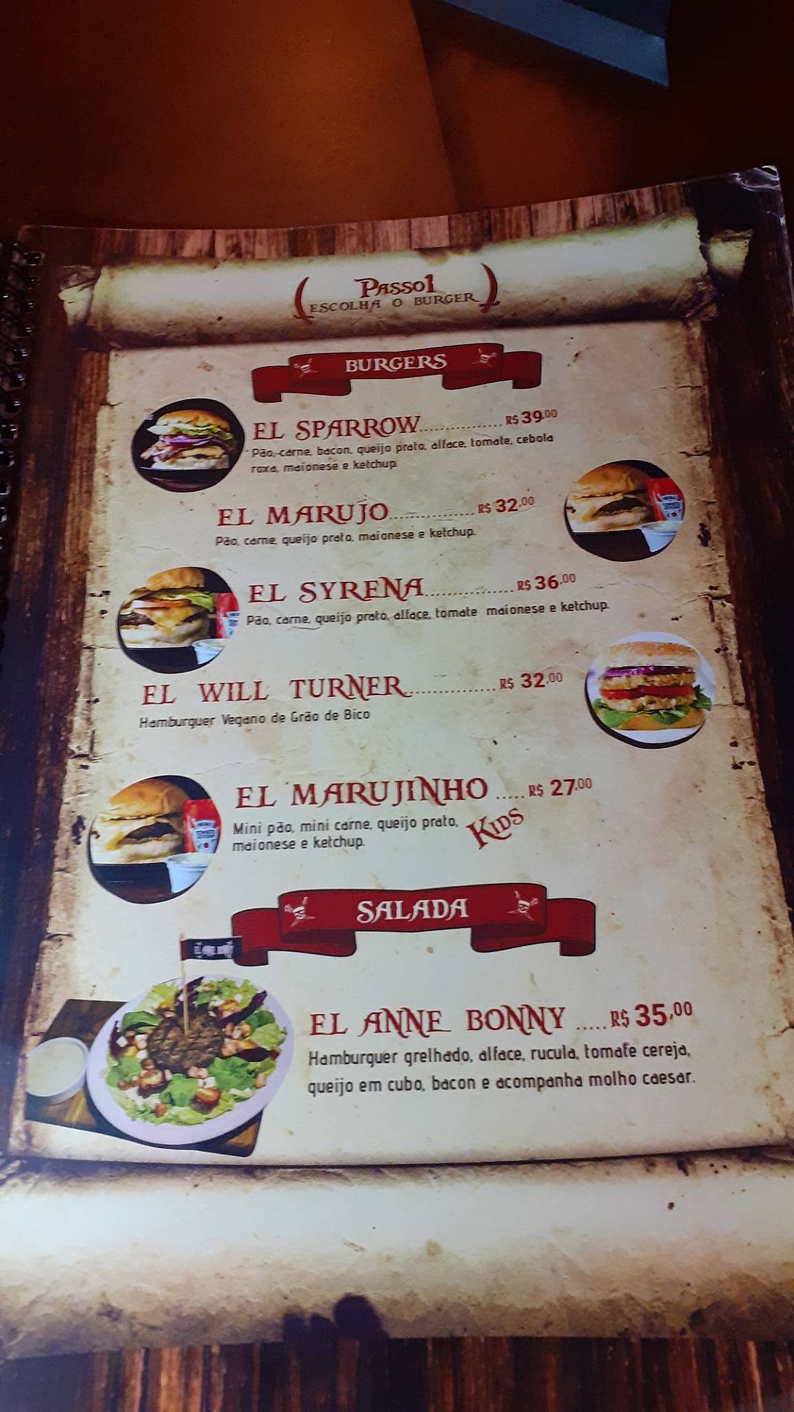 Menu em El Piratas Restaurante Temático, Maringá