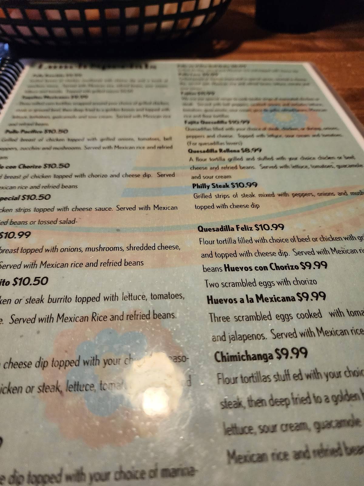 Menu at El Ranchito Restaurant, Harrisburg