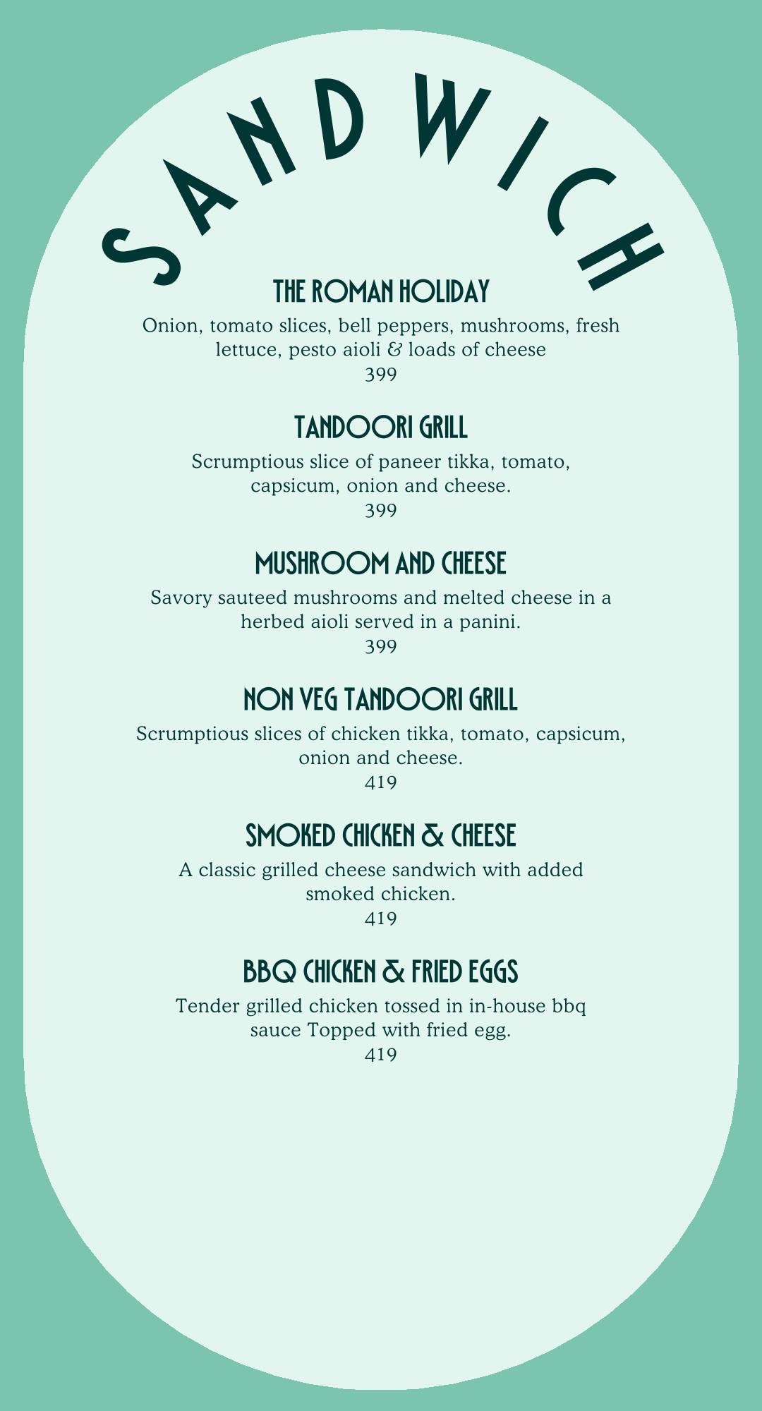 FO- Food Overloded menu