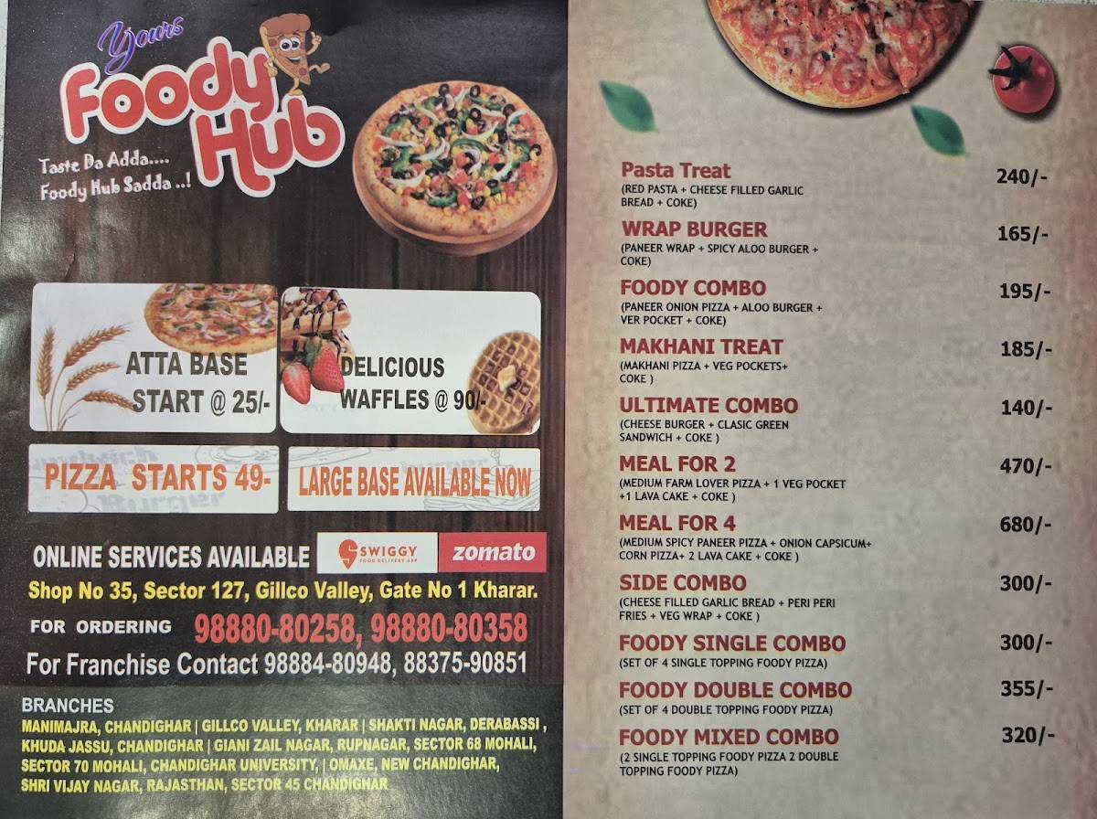 FOODY HUB PIZZA KHARAR menu