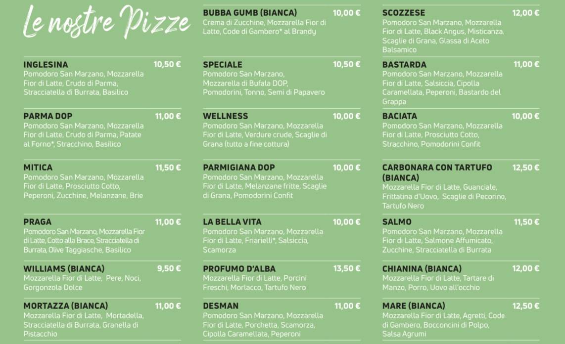 Menu di Farina del mio sacco 