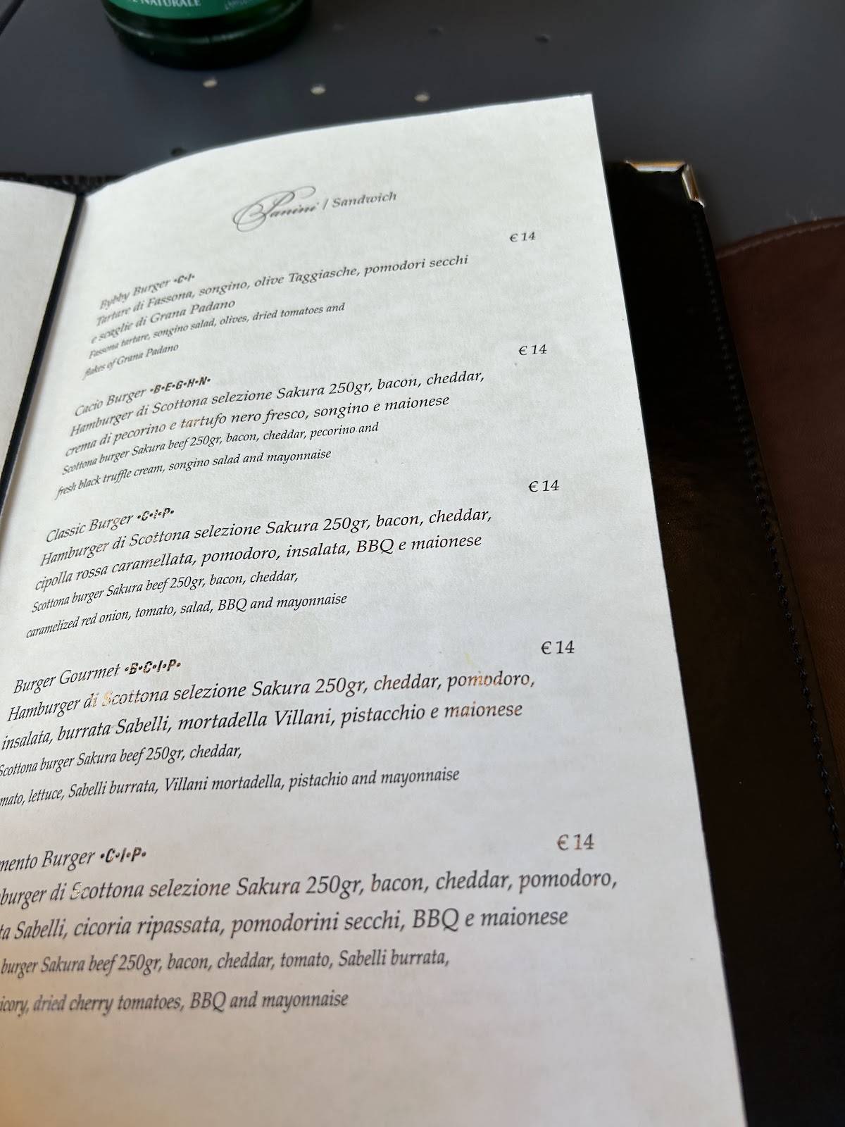 Menu di Fermento Caffè Bistrot 