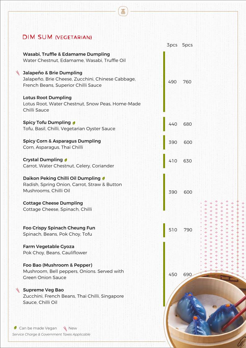Foo Bandra menu