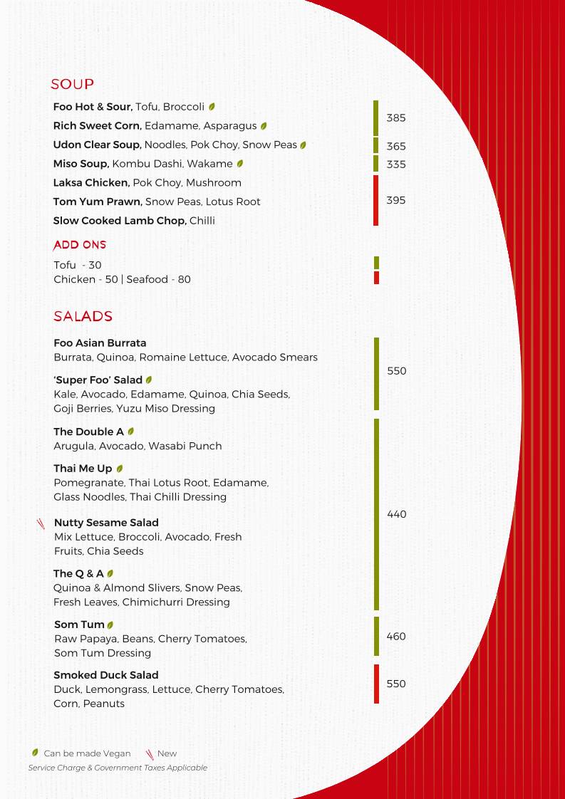 Foo Bandra menu