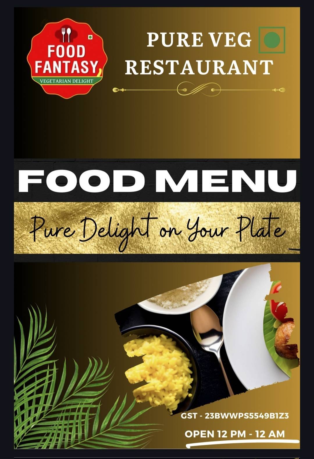 Food Fantasy Veg Restaurant menu