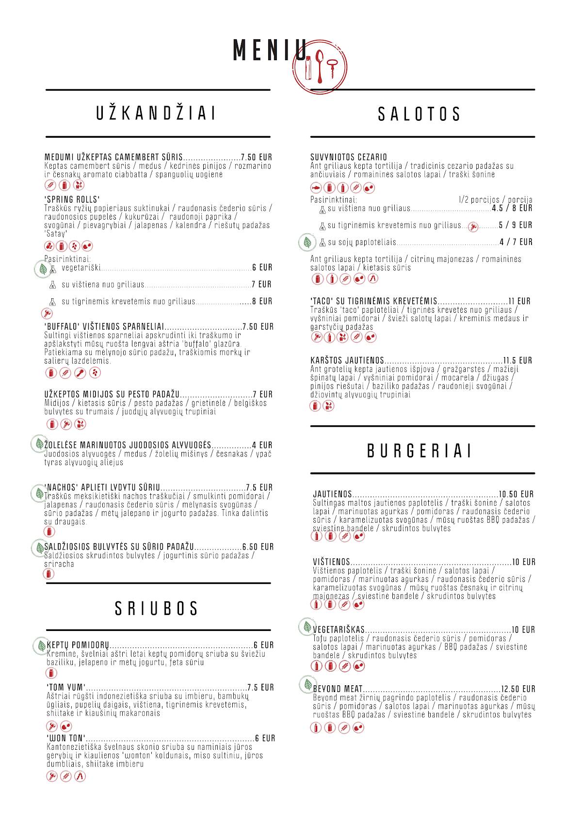 Menu de Food Lab