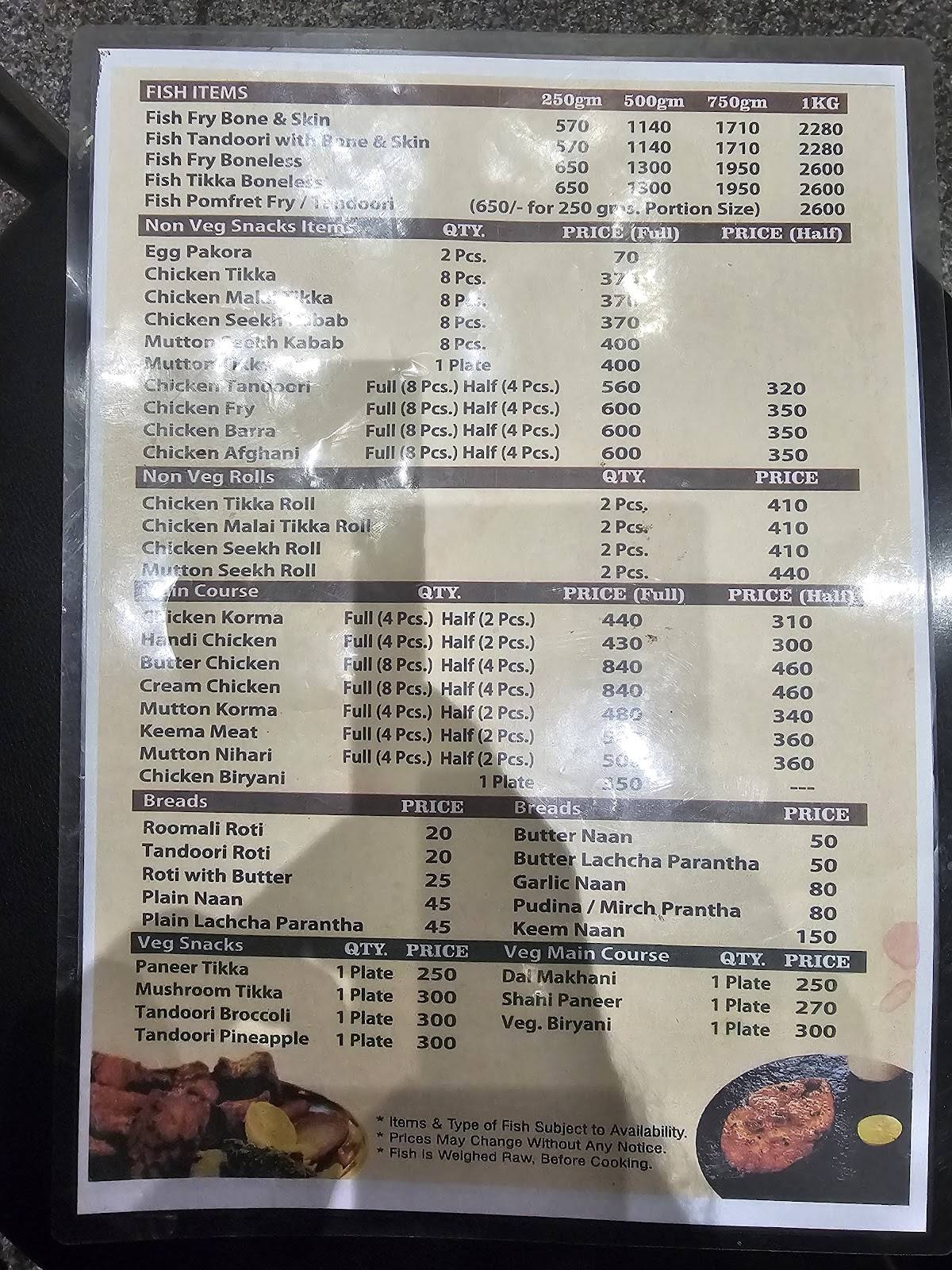 Ganesh Fish Corner menu