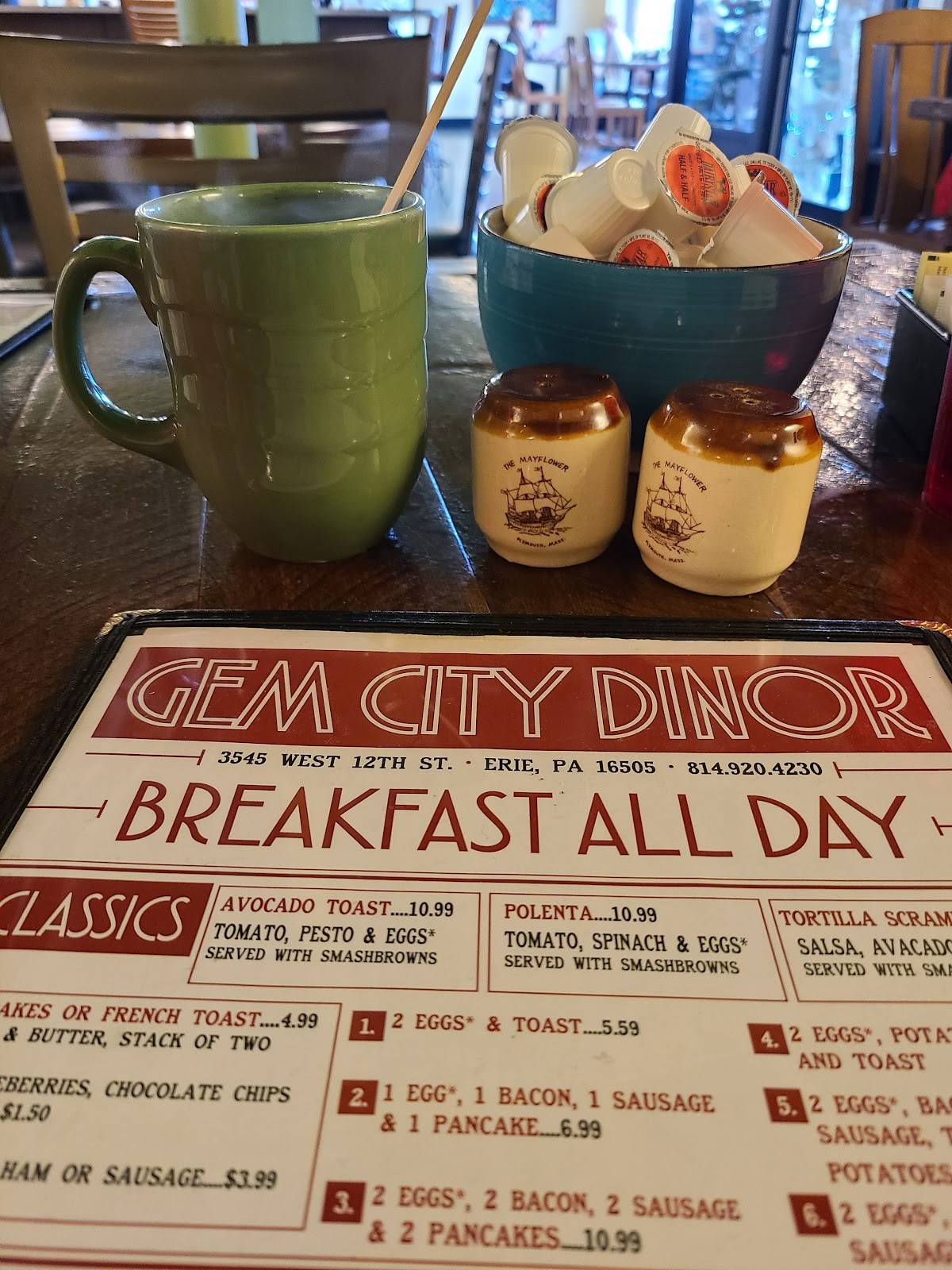 Menu at Gem City Dinor restaurant, Erie
