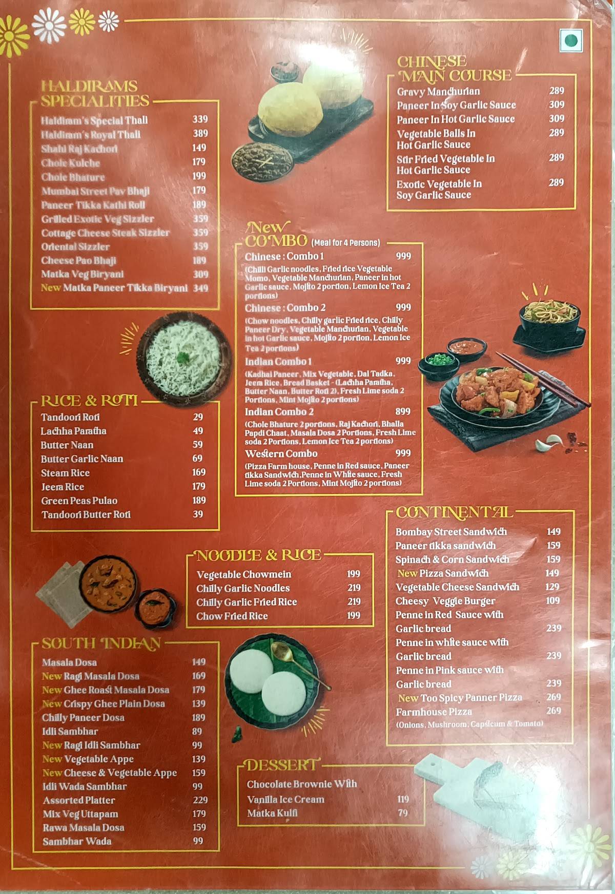 Menu at Haldiram's Thaat Baat Restaurant, Nagpur
