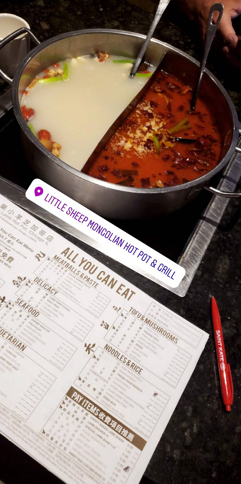 Menu at Happy Lamb Hot Pot restaurant, Chicago, S Wentworth Ave