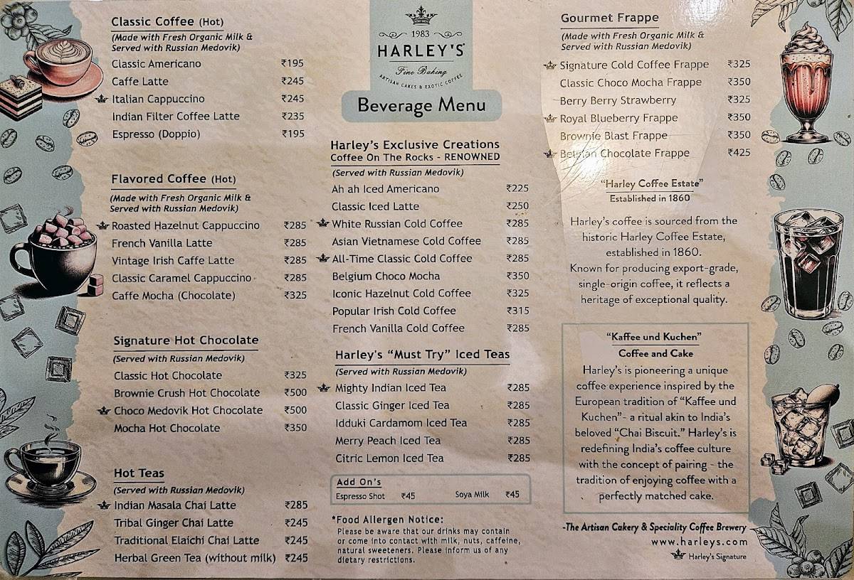 Harley's Ivory Lounge - Nanakramguda menu