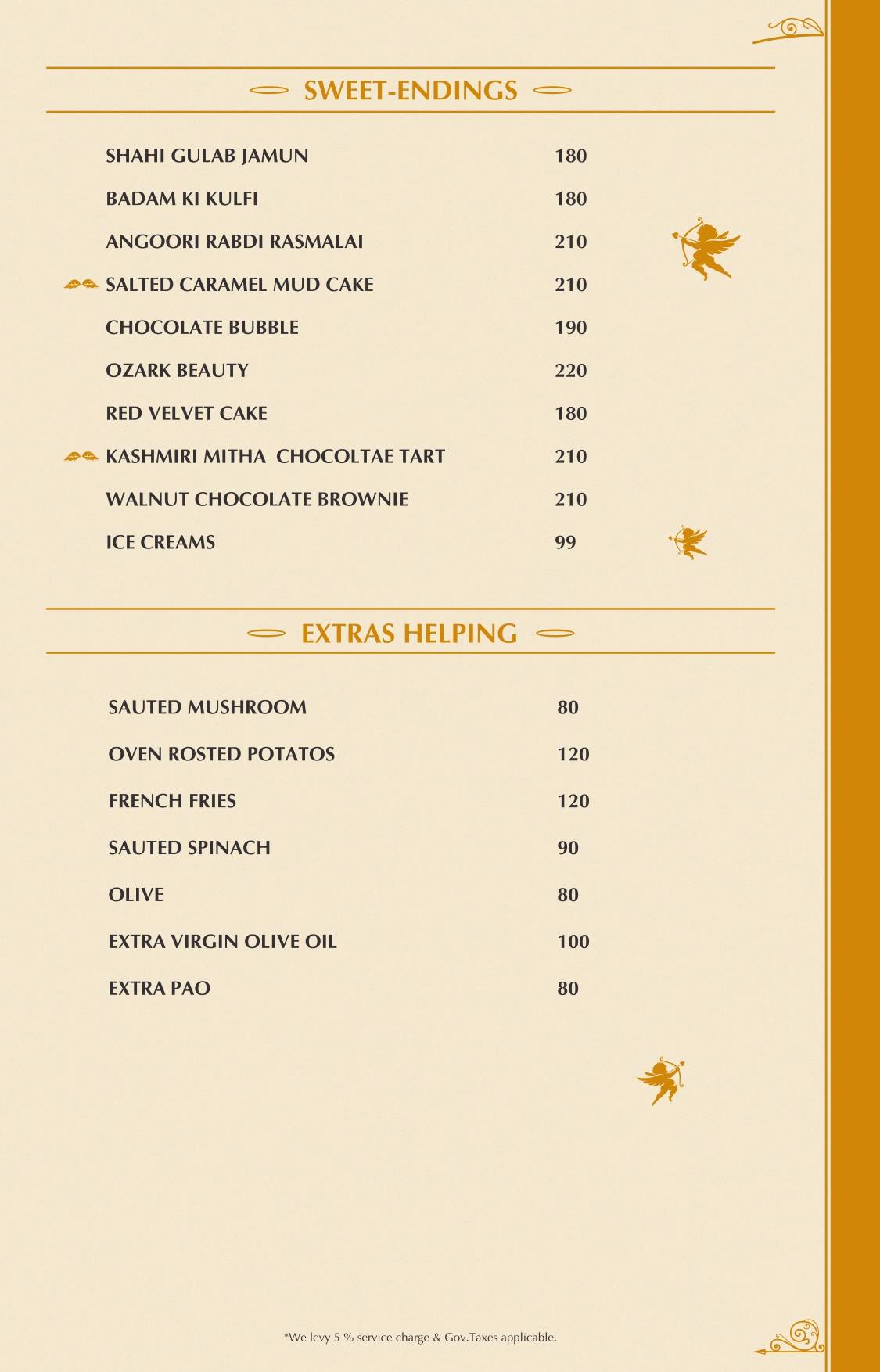 Heaven Rooftop & Club menu