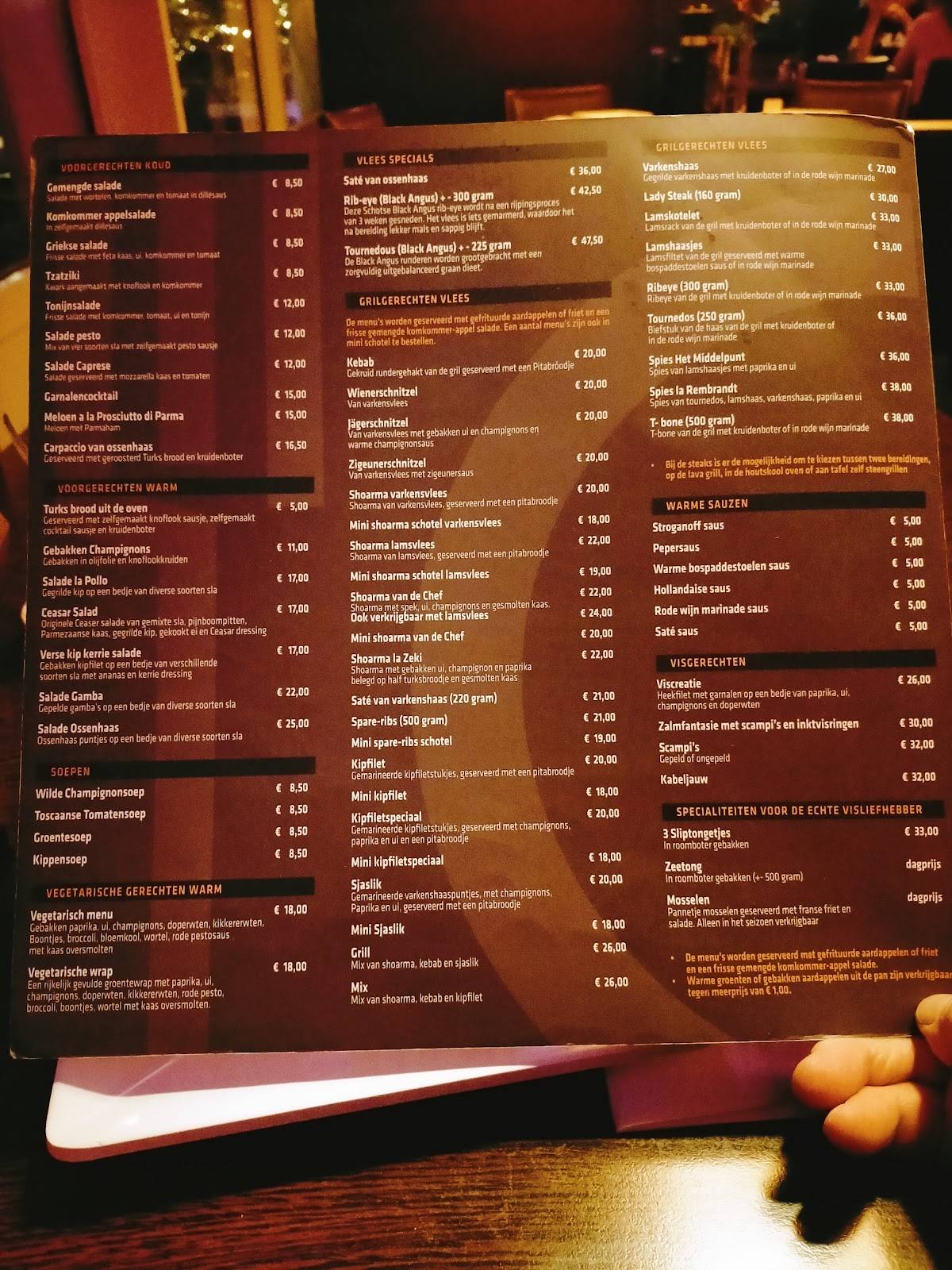 Menu de Restaurant Het Middelpunt