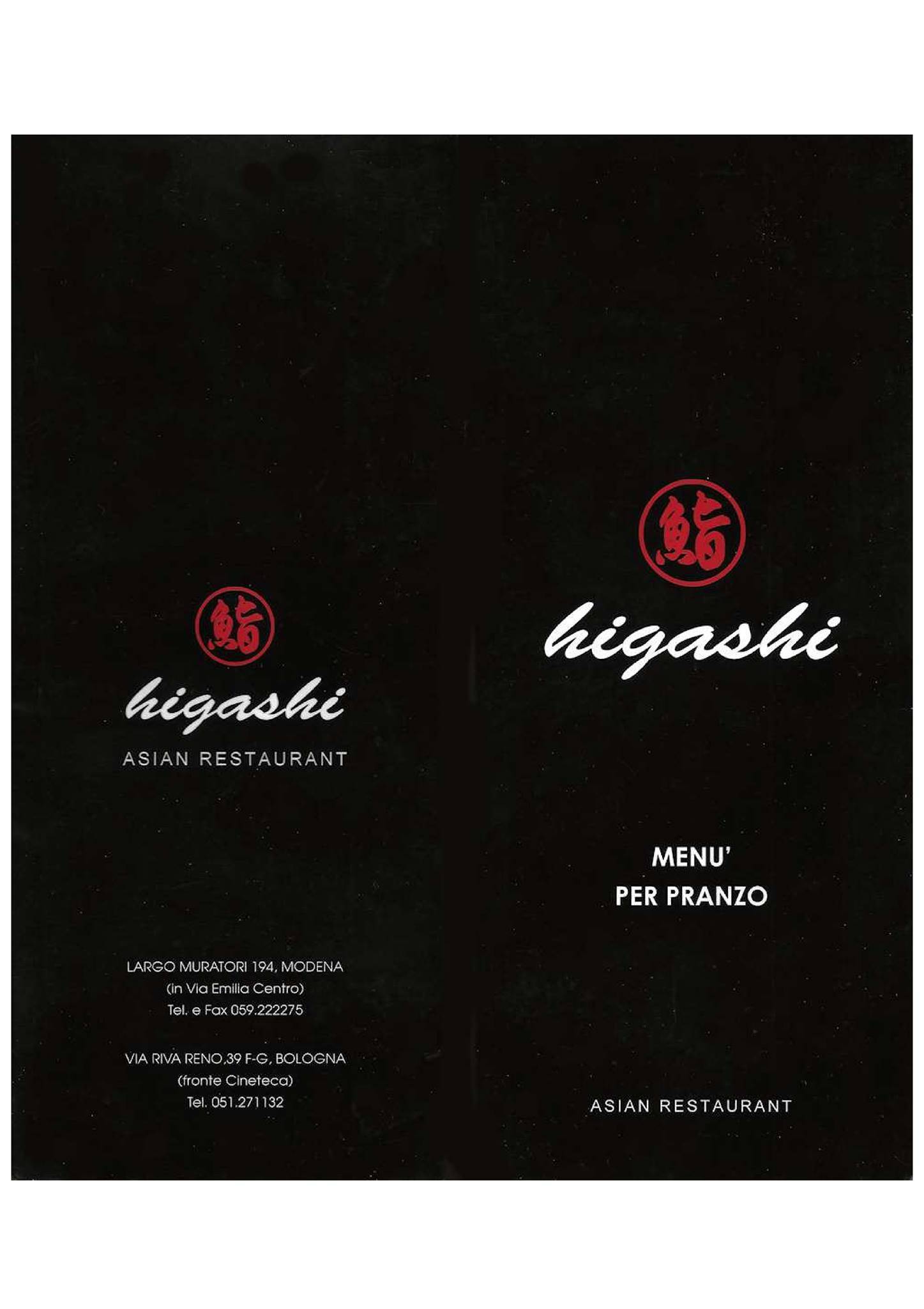 Menu di Higashi 