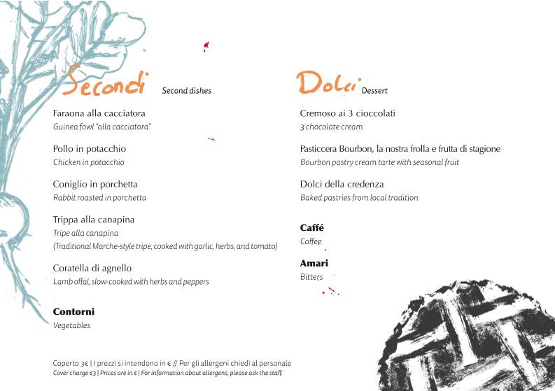 Menu di Hostaria dell'Arco Vecchio - da Pozzo 