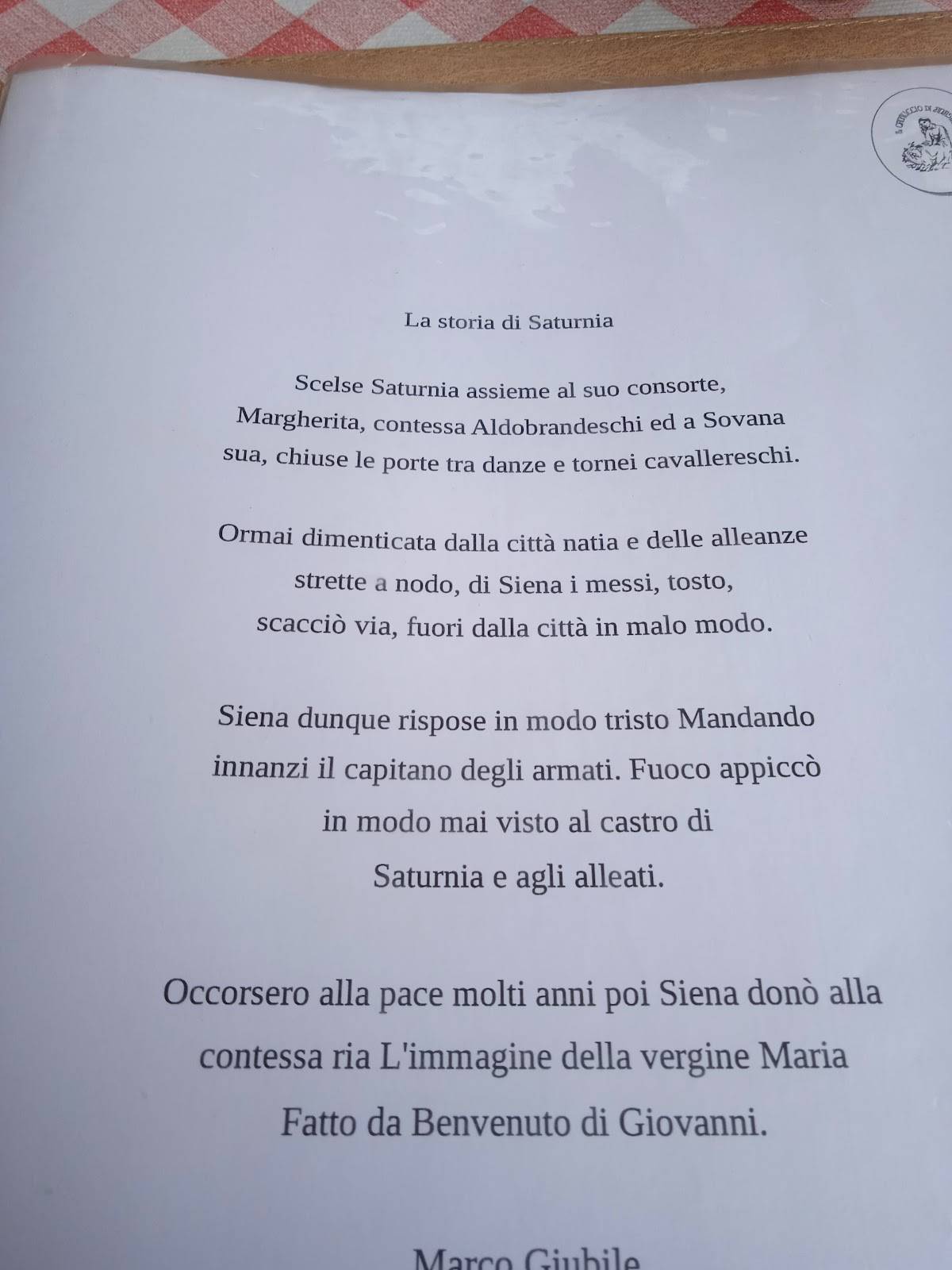 Menu di Il Cantuccio 